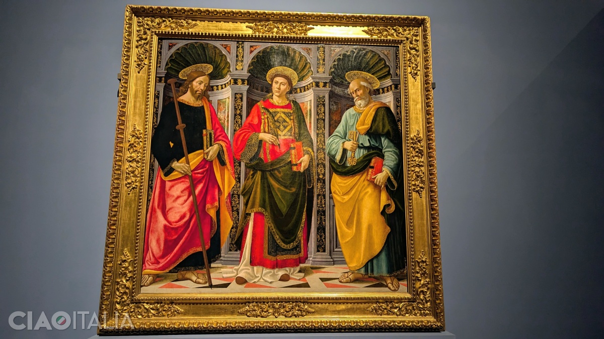 Ghirlandaio - "Sf. Iacob cel Mare, Sf. Ștefan și Sf. Petru" (1493)