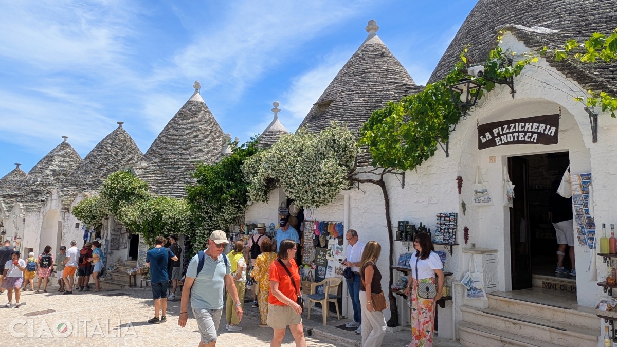 Trulli din Rione Monti nu mai sunt folosiți drept locuințe.