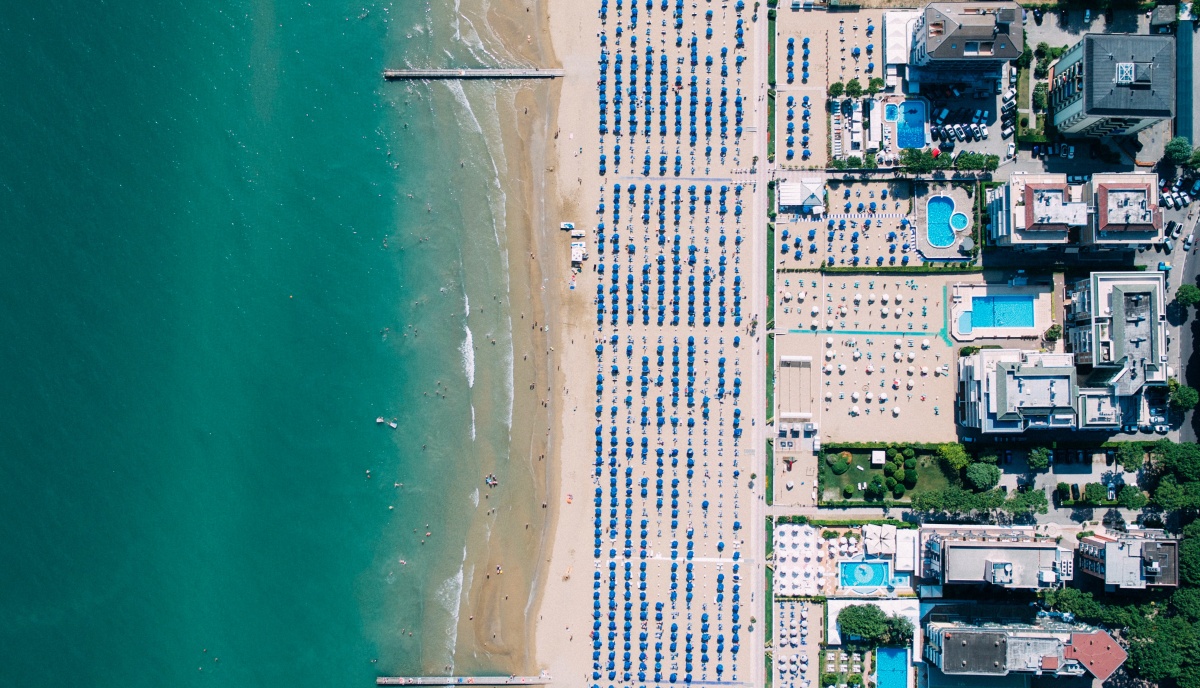 Stațiunea Lido di Jesolo, văzută de sus